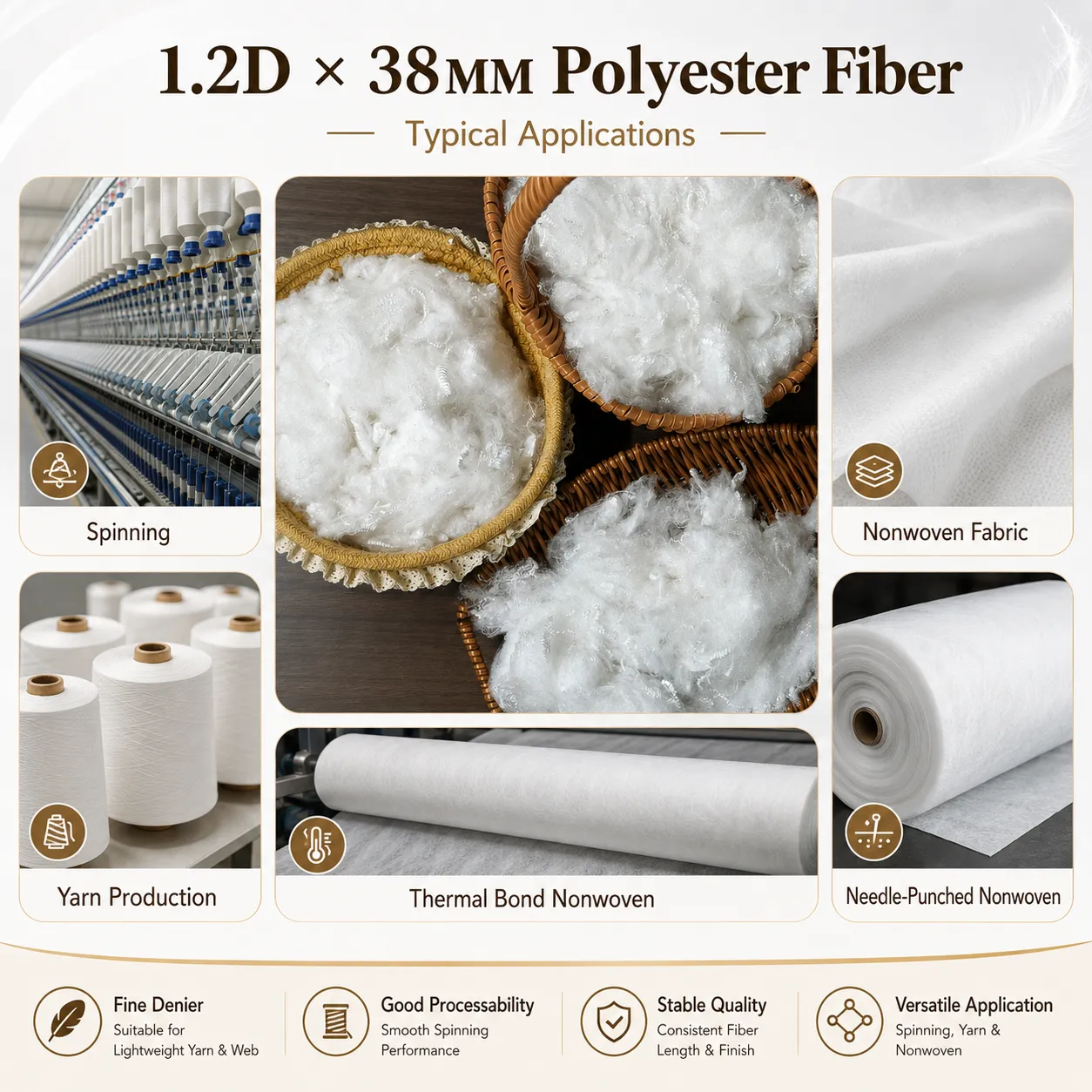 Application Areas of Fine-Denier Solid Fiber