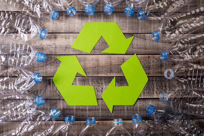 Recycled plastic bottles fiber