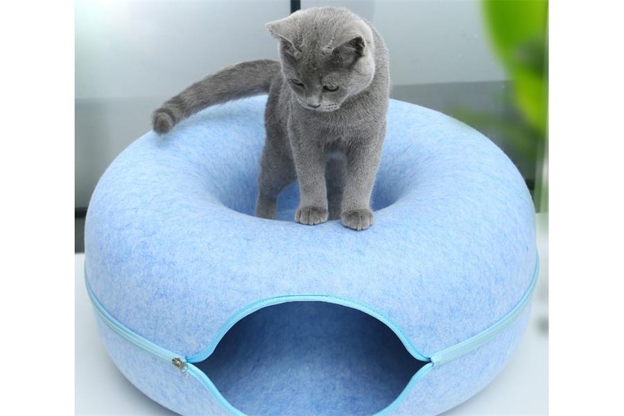donut plush pet dog cat bed