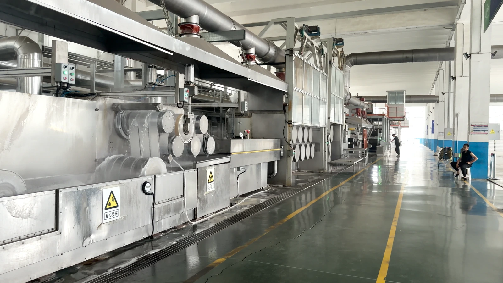 Polyester staple fiber production line at Weihigh factory