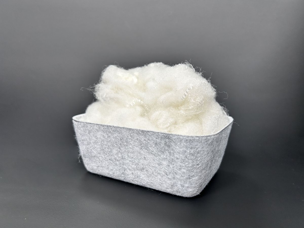 recycled solid polyester fiber raw white 7D 51mm