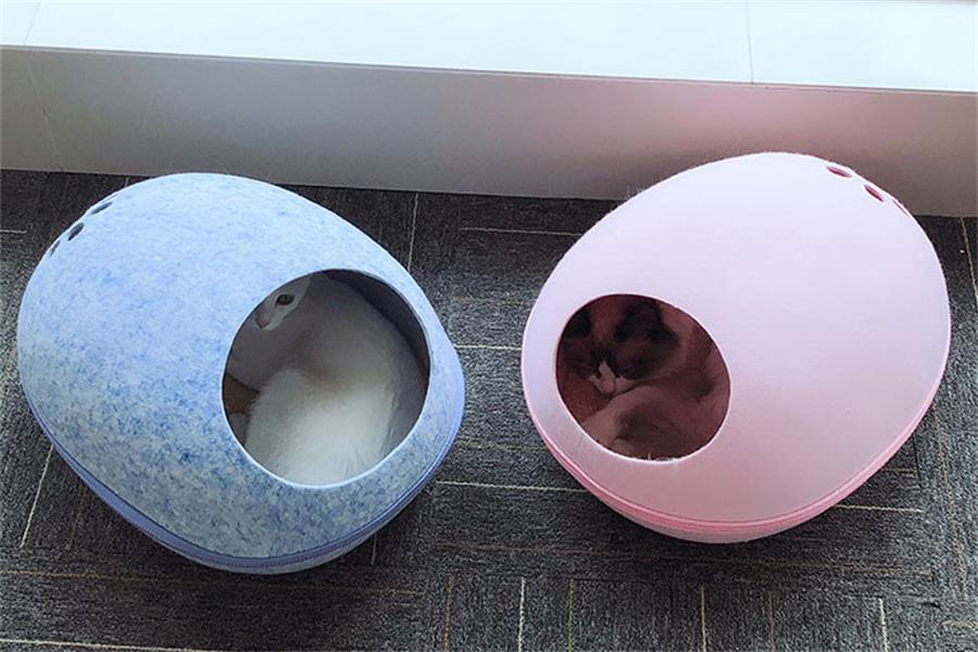 washable removable round cat pet dog bed